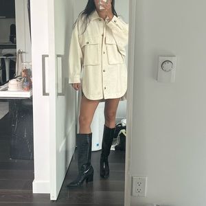 Cream denim oversized dress / jacket